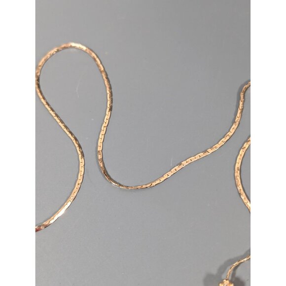 Vintage Gold Tone Adjustable Chain Layer Necklaec Art Deco 26" - Picture 5 of 8